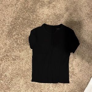 Black, Ribbed crop top